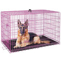 48 Inches Dog Crate Large Foldable Dog Kennel Metal Wire Pet Dog Cage with Double-Door Leak-Proof Tray Divider Panel and Handle for Dog Cat Pet,Black 48”X31”X29”