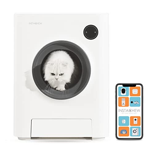 INSTACHEW Purrclean Automatic Self Cleaning Cat Litter Box, Smart App Enabled Litter Box, Large Capacity for Multiple Cats, Secure and Odorless (Purrclean)