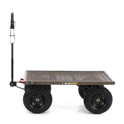Gorilla Carts Steel Utility Wagon with Removable Side Panels, 1200 lb Capacity, Gray N54151