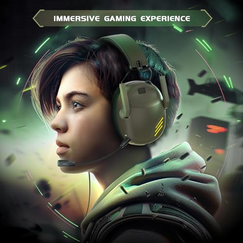 Wireless Gaming Headset with Noise Canceling Mic for PS5, PS4, PC, Switch - Black P129