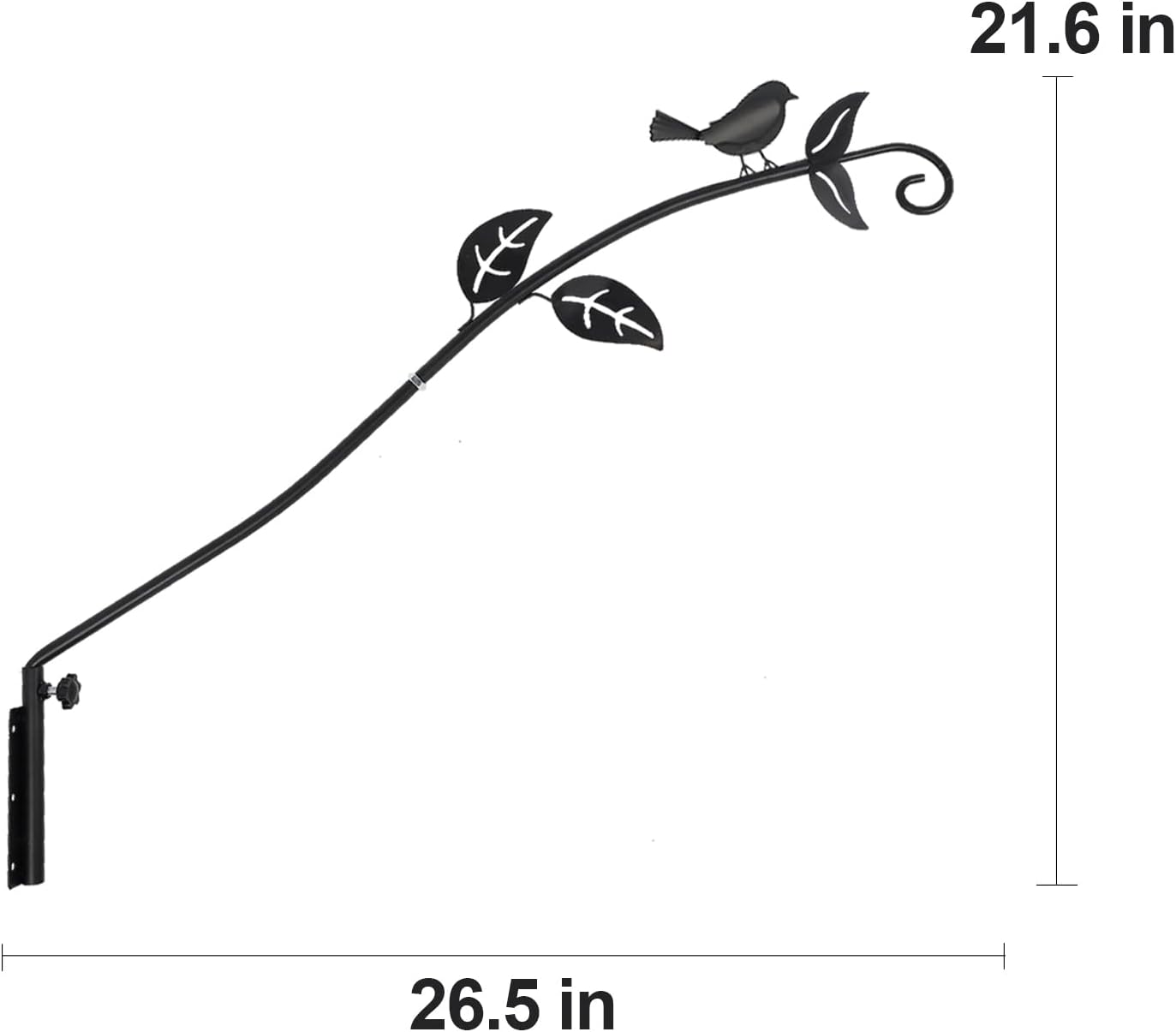 MorTime Extended Reach Wall Mounted Deck Hook, 26.5 Inches Heavy Duty Metal Bird Wall Bracket W253252