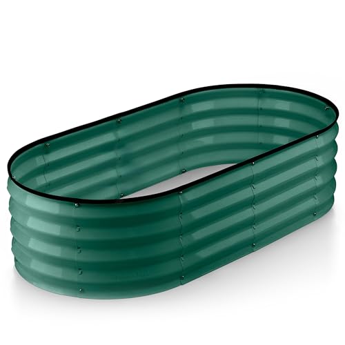 Galvanized Raised Garden Bed 4×2×1 ft Metal Planter Box for Vegetables, Flowers M146044