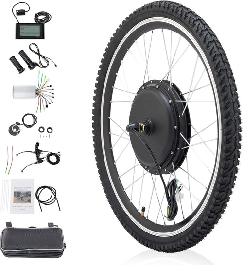 26" 48V 1000W Electric Fat Bike Conversion Kit Rear Wheel with LCD Display U30941