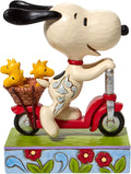 Enesco Peanuts by Jim Shore Snoopy and Woodstock Riding a Scooter Figurine, 6.5 Inch, Multicolor