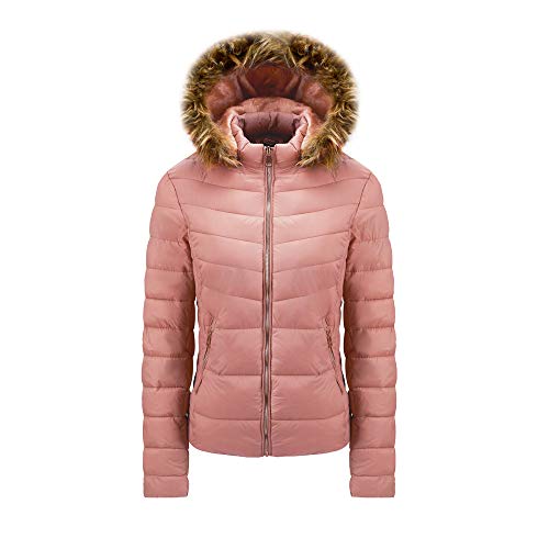 Women's Winter Quilted Puffer Jacket Hooded Coat H48715