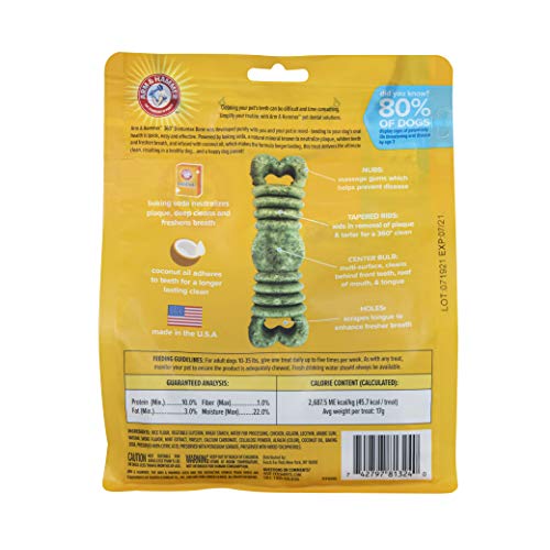 Arm & Hammer Fresh Spectrum 360 Degree GEO Bone Dental Treats for Pets, Coconut Mint, 14 Count C628