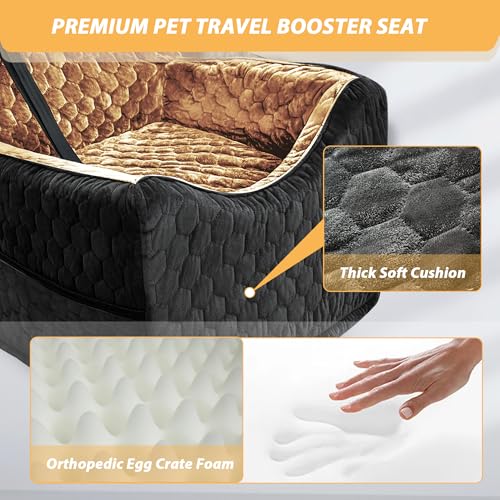 Dog Car Seat for Small Medium Dogs, Memory Foam Booster Seat, Gray U633