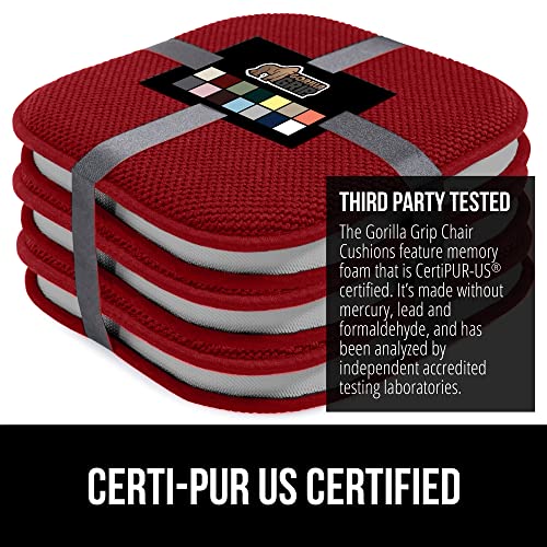 GORILLA GRIP Slip Resistant Chair Cushions, Memory Foam, Set of 2, Beige W525