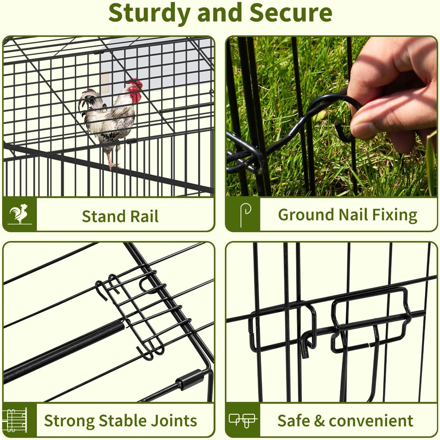 Polar Aurora Chicken Coop 87"x41" Metal Chicken Run Cage with Cover for Outdoor Yard B636
