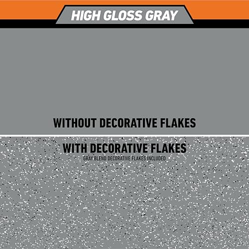Gorilla Epoxy Garage Floor Coating Kit, 1-Car, High Gloss Gray, 275 sq ft T928