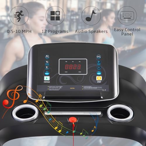 Folding Treadmill with Incline, 330 LBS Capacity, 3.5HP Electric Running Machine for Home D271