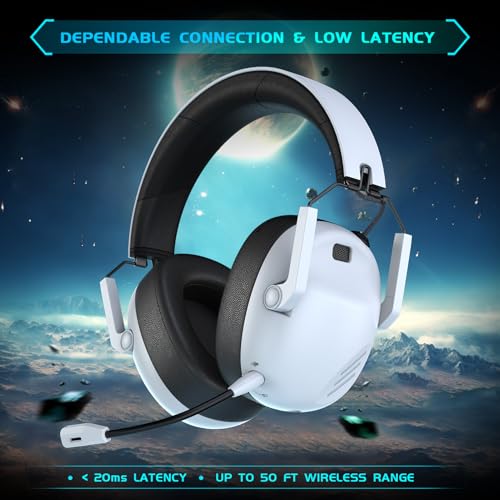 Wireless Gaming Headset with Noise Canceling Mic for PS5, PS4, PC, Switch - Black P129