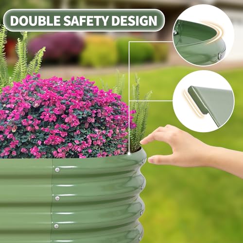 1MORE Galvanized Raised Garden Bed 4x2x1.4ft Metal Planter Box Outdoor D509