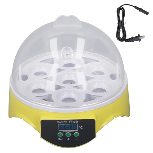 Mini Egg Incubator 7 Eggs, Poultry Hatcher Machine with Temperature Control, General Digital Incubators Breeder for Hatching Chicken Quail Birds Eggs (US Plug 110V)