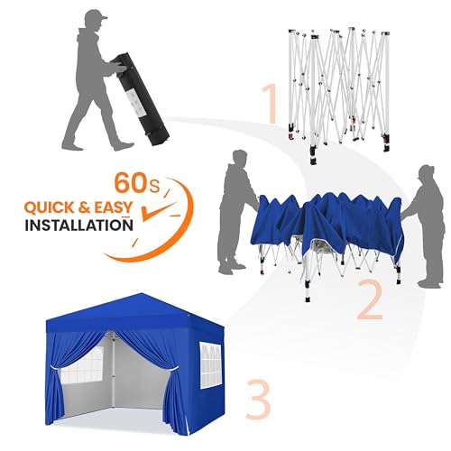 Yaheetech 10x10 Pop Up Canopy with 4 Removable Sidewalls, White F109731