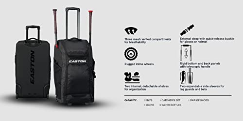Easton Catcher's Wheeled Bag for Baseball & Softball A303