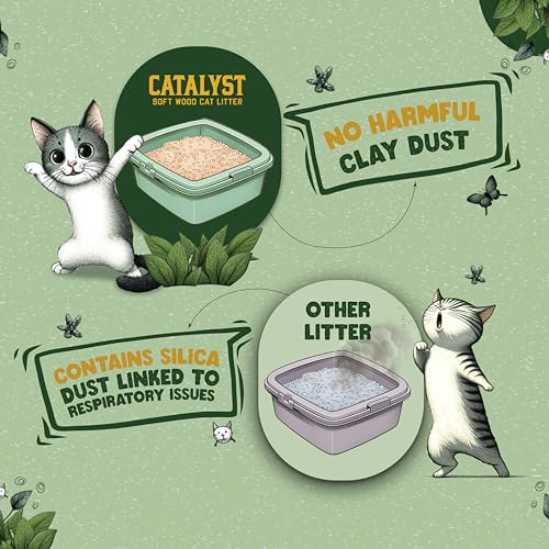 Catalyst Natural Soft Wood Cat Litter, 2 Pack, 10lb Bags, Unscented Z94233
