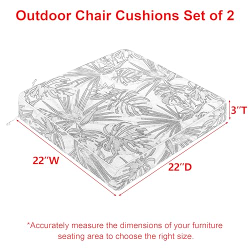 Favoyard Patio Chair Cushions 19 x 19 x 3 Inch Waterproof Outdoor Set of 2, Beige Q67095