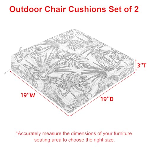 Favoyard Patio Chair Cushions 19 x 19 x 3 Inch Waterproof Outdoor Set of 2, Beige Q67095