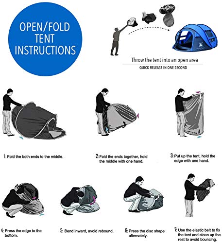 4 Person Pop Up Tent Waterproof Automatic Setup for Camping E652949