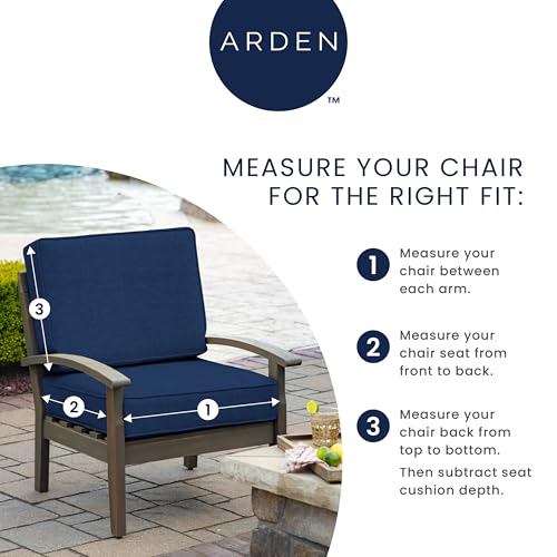 Arden Outdoor Plush Tufted Dining Chair Cushion, 21 x 40, Black Cabana Stripe I23003