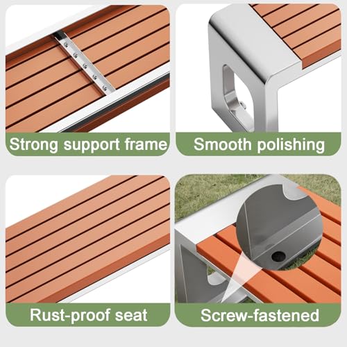 Metal Garden Bench for Patio Outdoor Weatherproof Z334
