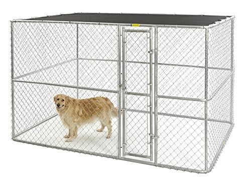 MidWest Homes For Pets Chain Link Portable Kennel with a Sunscreen, 6 by 4 by 4-Feet