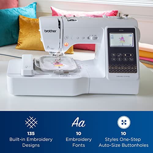 Brother SE700 Sewing and Embroidery Machine, Wireless LAN, 4" x 4" Hoop, White A786