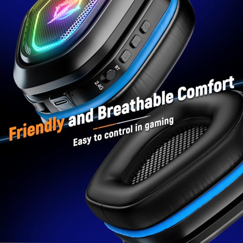 2.4GHz Wireless Gaming Headset for PC PS5 PS4 with Flip Microphone M29946