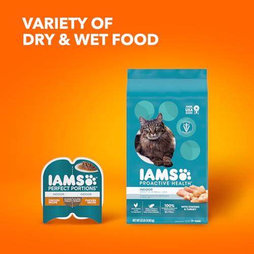 IAMS PROACTIVE HEALTH Adult Indoor Weight Control & Hairball Care Dry Cat Food with Chicken & Turkey, 7 lb. Bag G11740