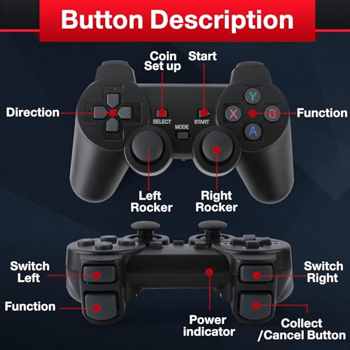 Wireless Retro Game Stick 4K HDMI Console with 42,000 Games and Dual Controllers B335