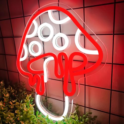 Mushroom Neon Sign Dimmable LED Night Light Wall Art for Bedroom Decor O27662