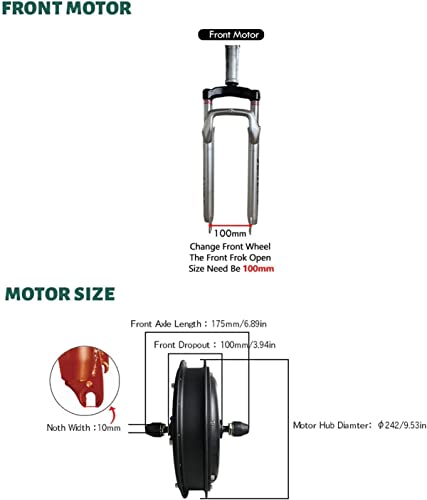 Electric Bike Conversion Kit 48V 1000W Front Wheel Hub Motor with PAS M9783