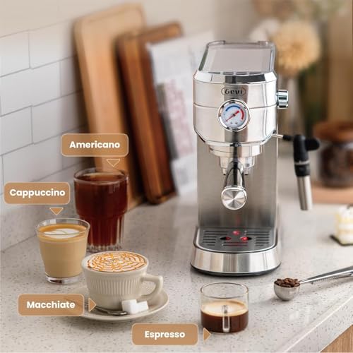 Gevi Espresso Machine 20 Bar with Auto Milk Frother, Stainless Steel D6478