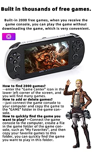 CZT Handheld Game Console 4.3 inch Double Joystick 8GB Retro Video Game Player (Black) S185938