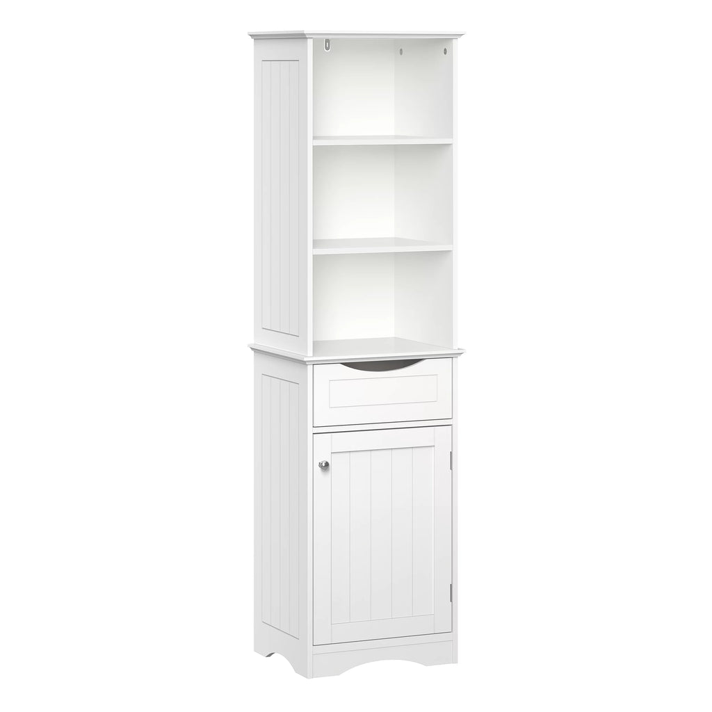 RiverRidge Home Ashland Tall Linen Storage Cabinet with Drawer, White I7879