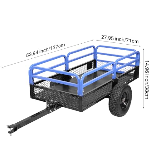 Heavy Duty Steel ATV Dump Trailer with Removable Sides, 1500 lb Capacity S6709