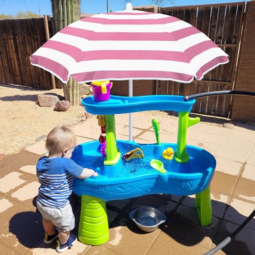 Kids Water Table Cover Outdoor Play Heavy-Duty 600D Waterproof Blue Q47935