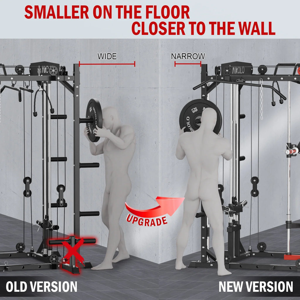 Mikolo Smith Machine Home Gym with 800 lbs Weight Bench Combo B9273