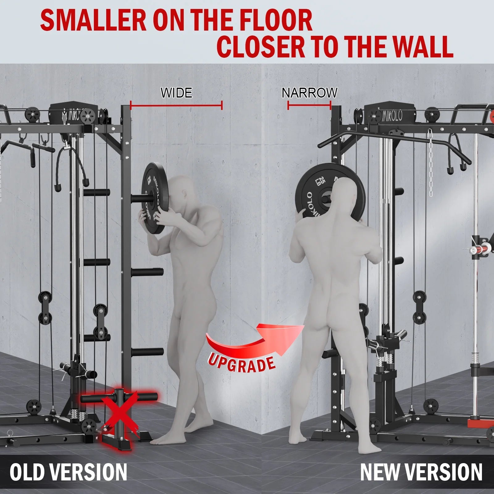 Mikolo Smith Machine Home Gym with 800 lbs Weight Bench Combo B9273