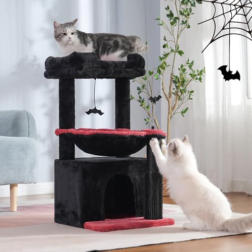 Gothic Cat Tree 32 Inches for Large Cats with Scratching Post and Hammock M975