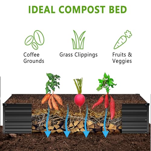 2PCS Galvanized Raised Garden Bed Kit, Metal Planter Box for Outdoor Planting Q36624