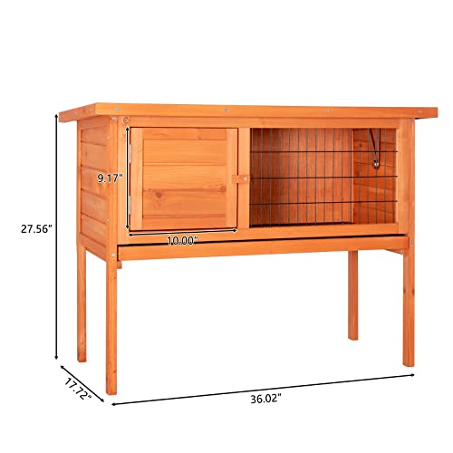 Outvita Rabbit Hutch 36" Single Deck Waterproof Wooden Chicken Coop Indoor Outdoor M5580