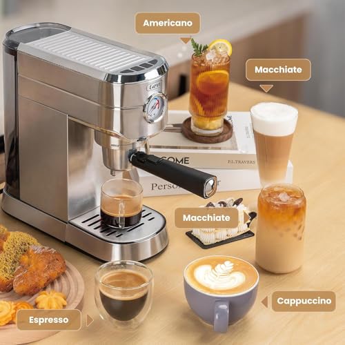 Gevi Espresso Machine 20 Bar with Auto Milk Frother, Stainless Steel D6478