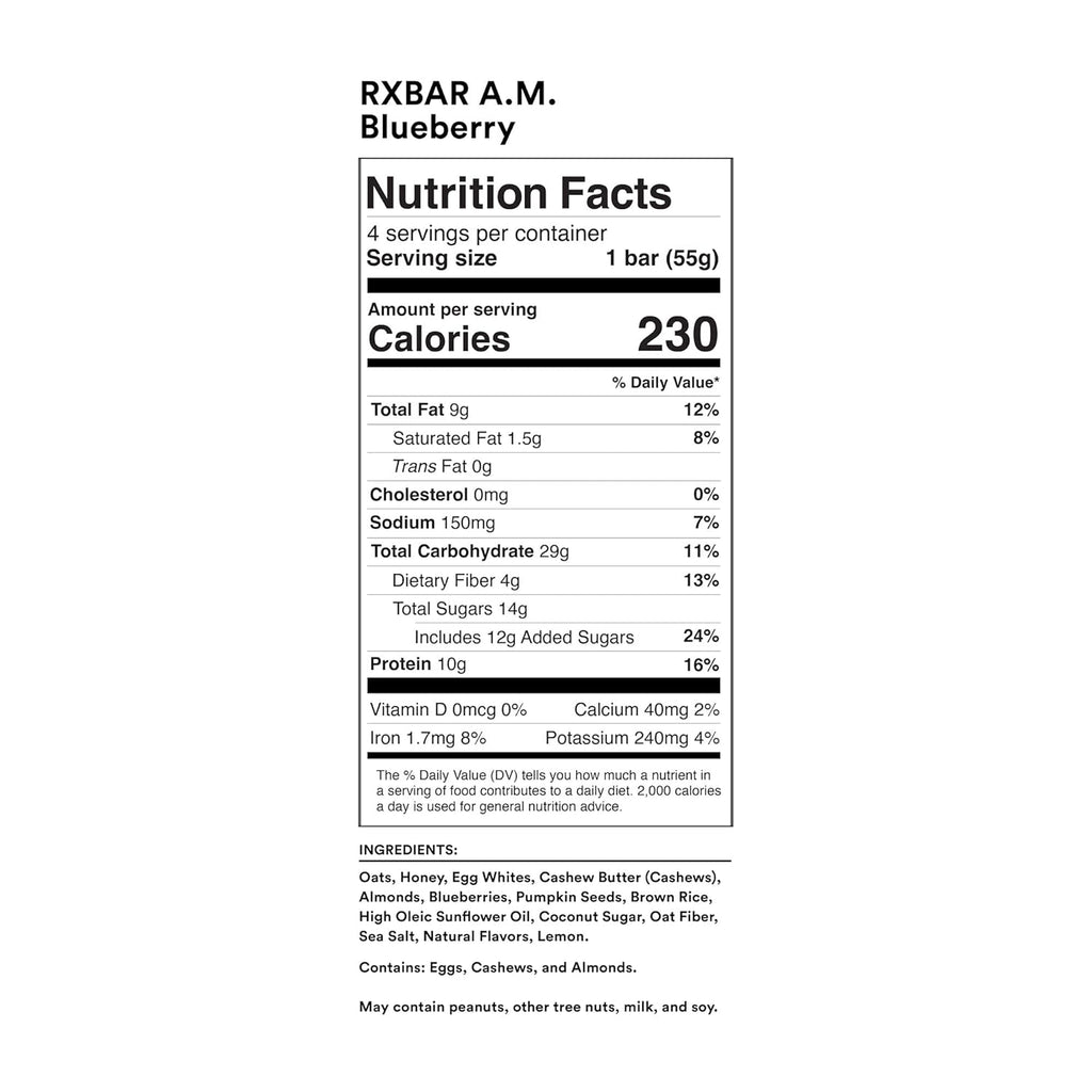 RXBAR A.M. Protein Bars Variety Pack, Gluten Free, 22.8oz (12 Bars) O461150