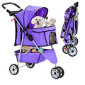 Best 3 Wheels Pet Stroller for Dog Stroller Cat Stroller, Lightweight and Foldable Pet Jogger Stroller, Carrier Strolling Cart W/Cup Holders Removable Liner for Small and Medium Dog Cat or Pet - Pink