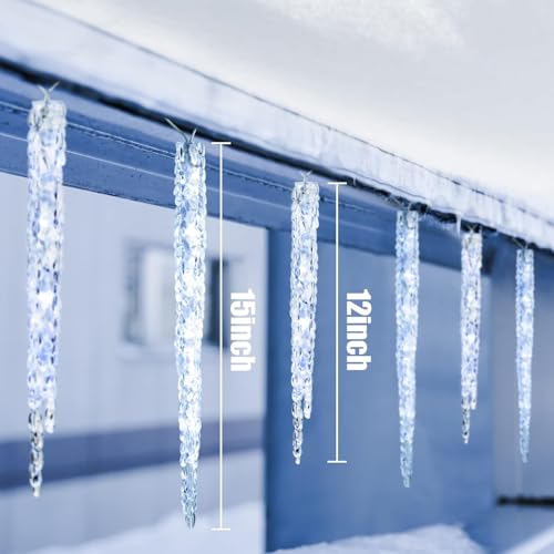 Icicle Lights for Outside with Remote, 30ft 150 LED, Cool White X82678