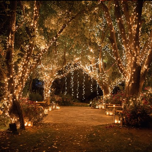 TW SHINE Halloween Lights 328FT Outdoor String Lights with Remote, Purple & Orange F53527