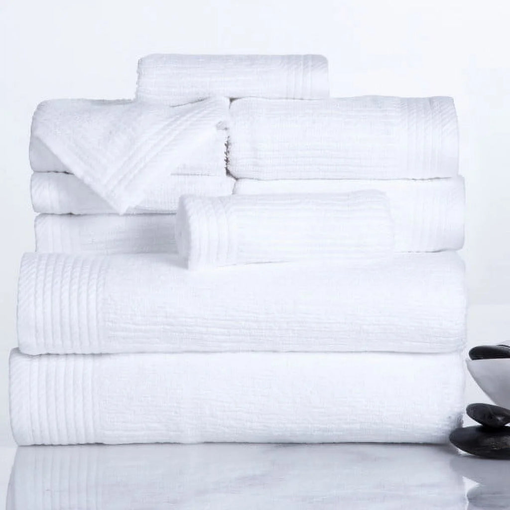 Lavish Home Ribbed Egyptian Cotton 10 Piece Towel Set S111971