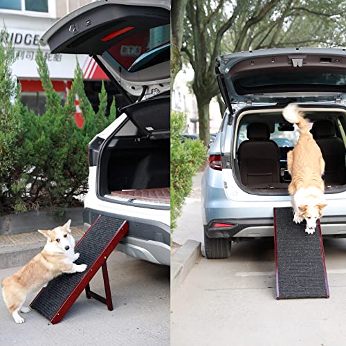 Folding Dog Ramp for Bed, Car, Portable Pet Ramp with Non-Slip Surface I641